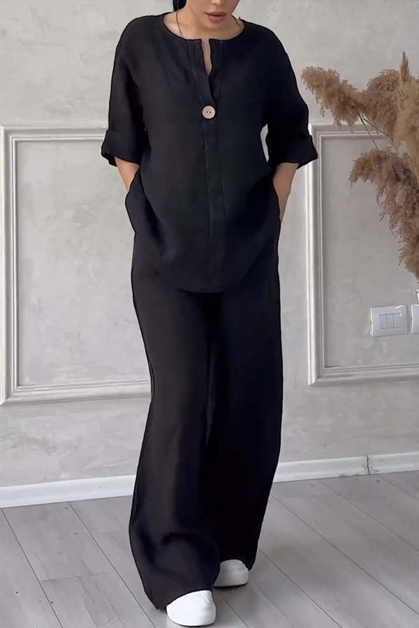 Unexiah | Casual set met speelse knopen